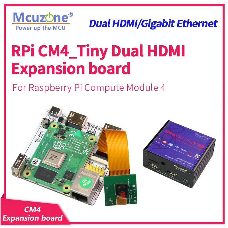 Raspberry Pi Compute Module 4 Dual Camera Board - RPi CM4_Tiny Genişletme kartı, Çift HDMI,
